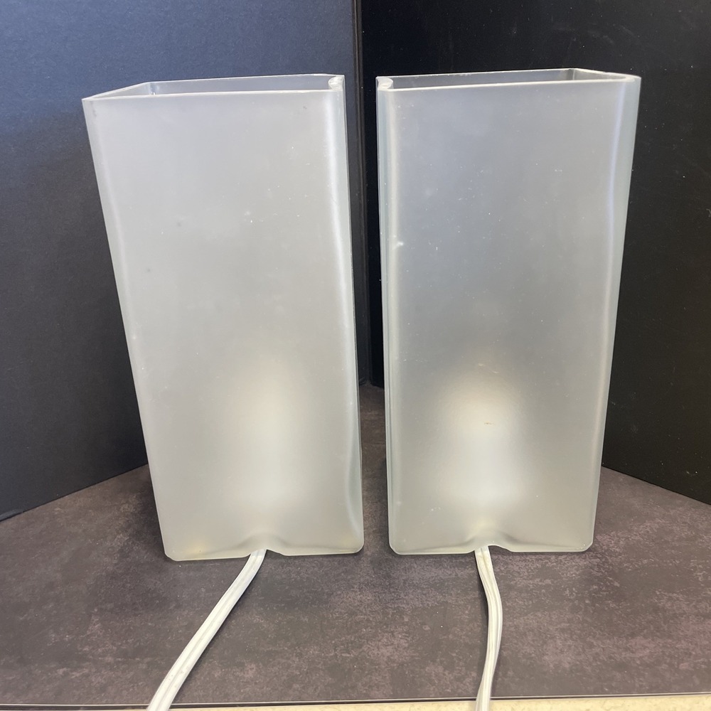 IKEA Grono Lamps Two Light Frosted White Glass Vintage Square Rectangular - Picture 5 of 10